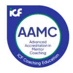 International Coaching Federation (ICF) AAMC logo for Advanced Accreditation in Mentor Coaching